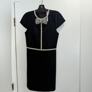 Alice + Olivia Black Dress with Silver Details